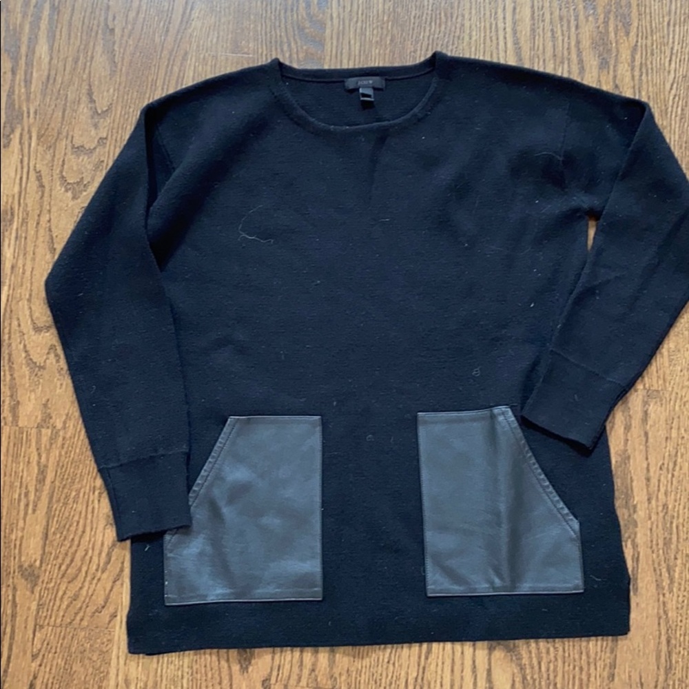 Jcrew size small leather pocket sweater
